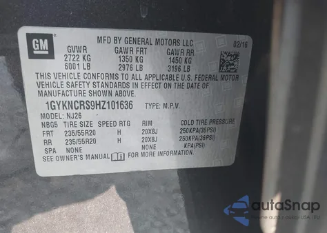 2017 Cadillac Xt5 Premium Luxury Fwd из США, поврежденный, VIN 1GYKNCRS9HZ101636